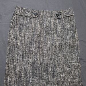 Banana Republic Black and Gray Tweed Pencil Skirt